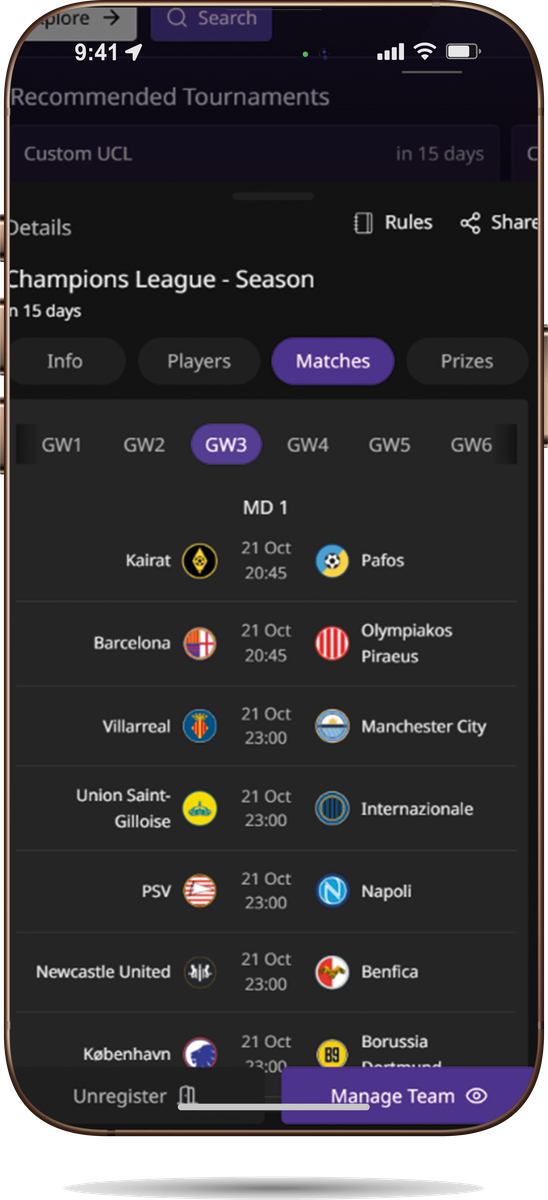 Heropicks mobile match details and fixtures interface